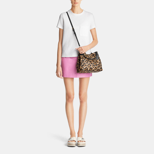 Edie Shoulder Bag In Wild Beast Print Haircalf | Women